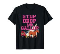 Art équestre Stop Drop and Gallop Horse Humour T-Shirt