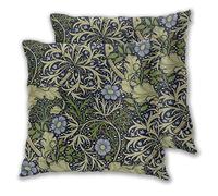Art Fan Housse de Coussin Motif algues de mer William Morris Lot de 2 taies d'oreiller carrées pour canapé ou Chambre à Coucher