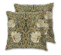 Art Fan Housse de Coussin Vintage William Morris Pimpernel Lot de 2 taies d'oreiller carrées pour canapé, Chaise, canapé, Chambre à Coucher