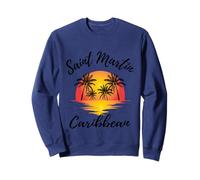 Art Fantaisie Amusant Îles des Caraïbes de Saint-Martin Coloré Coucher de Soleil Sweatshirt
