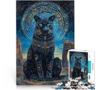Art Fantastique de la Panthère Noire Puzzle 1000 pièces pour Adultes Jeu de Quiz Renforcer l'amour Entre Les Couples 38x26cm