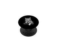 Art félin de Style Esquisse de Chat contemplatif PopSockets PopGrip Adhésif