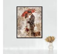 Art Figuratif Diamond Painting Adulte Couple Diamond Painting Broderie Diamant Cristal Art Kits, DIY Peinture Diamant Strass Point de Croix Kits, pour Décoration Maison, Cadeau 60 x 80 cm PJY9 X-N