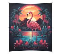 Art Flamingo Oeuvre Tente de Plage Abri Solaire pour Camping,Installation Facile,Portable avec Sacs de Sable pour Pêche Pique-Nique Plein Air