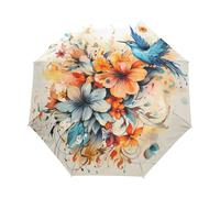 Art Fleur Pic Oiseau Parapluie Pliant Enfant Garçons Filles Automatique Protection UV Parapluies Coupe-Vent pour Voyager