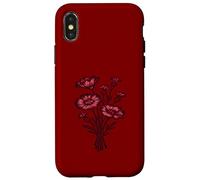 Art Floral botanique Vintage Cramoisi Gothique Coque pour iPhone X/XS
