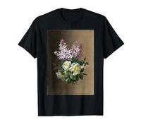 Art Floral botanique Violet Lilas Blanc T-Shirt Graphique avec Valeur