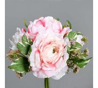 ART FLORAL-Bouquet de pivoines rose clair artificielles - 20 cm
