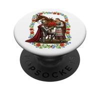 Art Floral Chevalier polonais Poppies Romance Cheval PopSockets PopGrip Adhésif