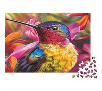 Art Floral de Colibri Casse-tête 1000 Pièces sans Poussière, Puzzle Jeu Éducatif Décompression pour Une Activité Détente, Fun Fresent & Activités pour La Maison 70x50cm/1000pcs