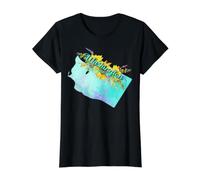 Art Floral de fierté de l'État de Washington T-Shirt Graphique avec Valeur