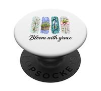 Art Floral de Jardin Bloom with Grace Pastel PopSockets PopGrip Adhésif