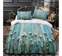 Art Floral de l'arbre Parure de Lit 3D Effet Microfibre Hypoallergique Super Douce Folk Vibrant Housse de Couette Fermeture Éclair Douce Ultra Douce for Couple Amoureux Double（200x200cm）