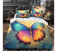 Art Floral du Bourdon Parure de Lit Imprimé en 3D Microfibre résistante Confortable Illustration botanique Housse de Couette Fermeture Éclair Super Douce Respirante for Ado Double（200x200cm）