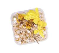 Art floral en résine fabriqué à la main avec galets, perles de verre et perles élégantes, ornement de table, perles en verre séchées, cadeau léger, fournitures de bijoux en fleurs séchées