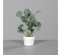 ART FLORAL-Eucalyptus vert artificiel en pot de grès gris - 68 cm