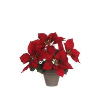 ART FLORAL-Fleur artificielle poinsettia en pot coloris rouge - 27 cm