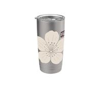 Art floral minimaliste en fleurs de cerisier japonais Sakura Gobelet isotherme en acier inoxydable double paroi