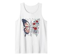 Art Floral Papillon Patriote pour 250 Ans de Liberté Débardeur