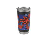 Art floral patriotique pour célébrer le 14 juillet Gobelet isotherme en acier inoxydable double paroi
