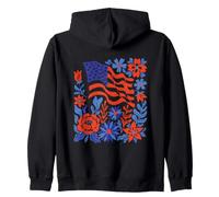 Art Floral Patriotique pour célébrer Le 14 Juillet Sweat à Capuche