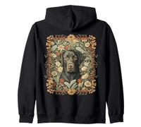 Art Floral Vintage du Labrador Noir de William Morris Sweat à Capuche