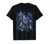 Art Floral Vintage geai Bleu Oiseaux Observation des Oiseaux T-Shirt
