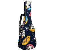 Art Florals Rugby 41 Sac pour guitare acoustique avec bandoulière réglable et crochet arrière, convient pour guitares électriques, basses, guitares classiques, ukulélé, Art Florals Rugby,