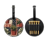 Art Flower Sac de rangement pour tee de golf sans couture, sac de rangement multifonctionnel pour tee de golf pour homme, matériau PU durable