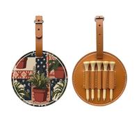 Art Flower Sac de rangement pour tee de golf sans couture, sac de rangement multifonctionnel pour tee de golf pour homme, matériau PU durable