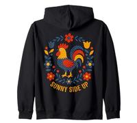 Art Folklorique scandinave Coq Sunny Side Up Sweat à Capuche