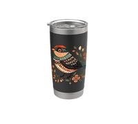 Art folklorique scandinave Oiseaux Fleurs Cottagecore Nature Top Gobelet isotherme en acier inoxydable double paroi