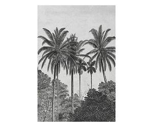 Art for the Home Papier peint panoramique Palmiers Noir et Blanc Revêtement Mural Intissé Facile à poser 280 x 200cm Gris, Noir