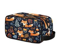 Art Forest Fox Trousse de toilette pour homme et femme, trousse de maquillage avec poignée, trousse de rasage de voyage, trousse de toilette étanche et portable pour salle de sport, vacances, camping