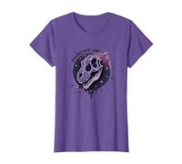 Art fossile de Dinosaure d'âme préhistorique pour Les Fans de paléontologie T-Shirt, Femme, Violet chiné, S