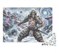 Art Fusion de Chevalier et samouraï Puzzle 1000 Pièces Adultes Et Enfants,Casse-tête,Anti-Stress,Déco Murale, Premium,Carton,Dès 14 Ans,Jeu Éducatif,Défi,Détente 70x50cm