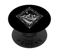 Art géométrique Diamant Montagne Nuit Stipple Dotwork Art PopSockets PopGrip Adhésif