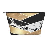 Art géométrique Moderne en marbre doré Noir Blanc pailleté, Trousse de Toilette Trousse de Maquillage Sac à cosmétiques Trousse de Toilette de Voyage Portable