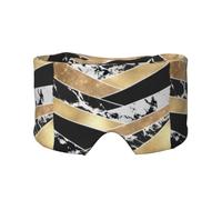 Art géométrique moderne en marbre pailleté doré, noir et blanc,Masque pour les yeux bloquant la lumière Cache-yeux et cache-oreilles pour le sommeil