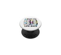 Art géométrique rétro « I Want My 80s Life Back » PopSockets PopGrip Adhésif