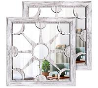 Art-GIFTREE DéCor Mural Miroir Carré 2pcs, Fermier des RéTroviseurs Muraux IntéRieurs/ExtéRieurs 30x30 CM pour Le Salon, Couloir, EntréE, Miroirs De Jardin ExtéRieurs pour Les Murs