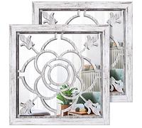 ART-GIFTREE DéCor Mural Miroir Carré 2pcs, Fermier des RéTroviseurs Muraux IntéRieurs/ExtéRieurs 30x30 CM pour Le Salon, Couloir, EntréE, Miroirs De Jardin ExtéRieurs pour Les Murs