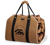 ART-GIFTREE Toile sac à bûche cheminée,Grande Capacité Toile Sac à Bûche100x46 Cheminée Sac de Rangement pour le Bois Imperméable Extérieur Intérieur Transporteur de Bois avec Poignées Sangles Porte