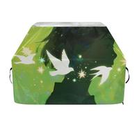 Art Girl Housse de barbecue imperméable et résistante aux déchirures et à la décoloration avec cordon de serrage réglable pour protéger de la poussière et du vent Vert 165 cm