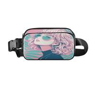 Art Girl Sac banane rose mignon pour femmes, hommes, adolescents, grande capacité, sac banane de course avec sangle réglable pour voyage, course à pied, randonnée, art girl rose, taille 1, Art Girl