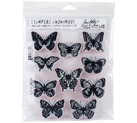 Art Gone Wild Tim Holtz Flutter Ensemble de tampons en Caoutchouc étirable, Multicolore