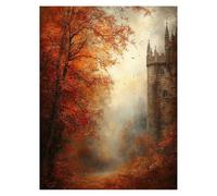 Art gothique Peinture Numero Adulte Architecture Kit Peinture par Numero Adulte 60x80Cm, Activité Manuelle Enfant Canvas Painting, Paint by Numbers avec Acrylic Paint et pinceaux,Cadeau Femme LSJ-3141