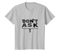 Art Graphique à Fermeture éclair Don't Ask Typography T-Shirt, Enfant, Argent, 12 Ans
