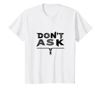 Art Graphique à Fermeture éclair Don't Ask Typography T-Shirt, Enfant, Blanc, 2 Ans
