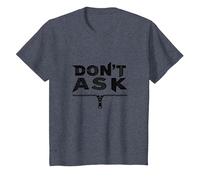 Art Graphique à Fermeture éclair Don't Ask Typography T-Shirt, Enfant, Bleu Chiné, 3 Ans